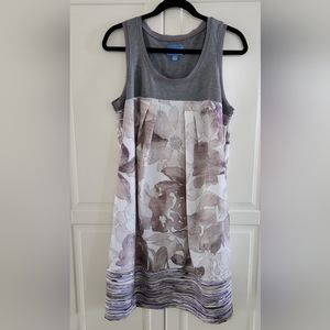 Simply Vera Vera Wang Dress Womens Sleeveless Watercolor Gray Floral Siz…